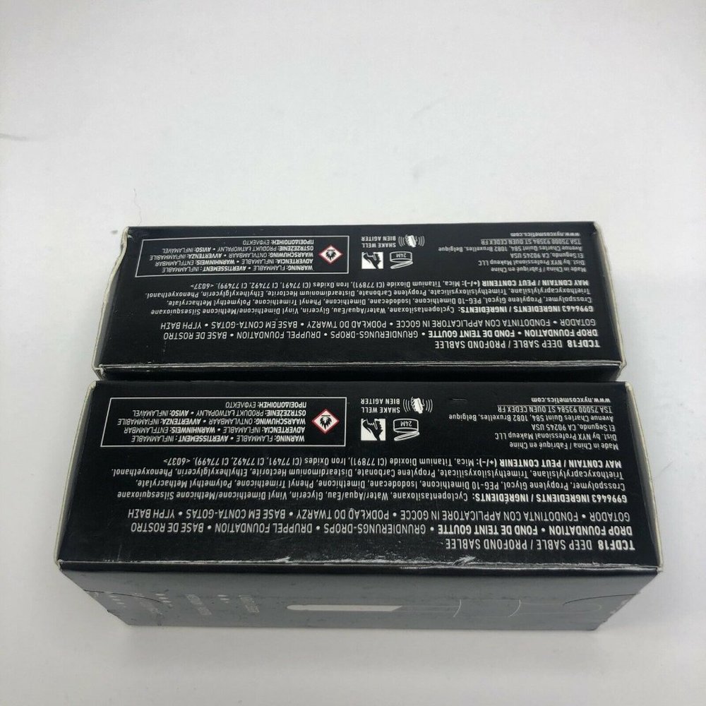 2 NYX Total Control Drop Foundation Deep Sable TCDF18 New - Picture 3 of 5